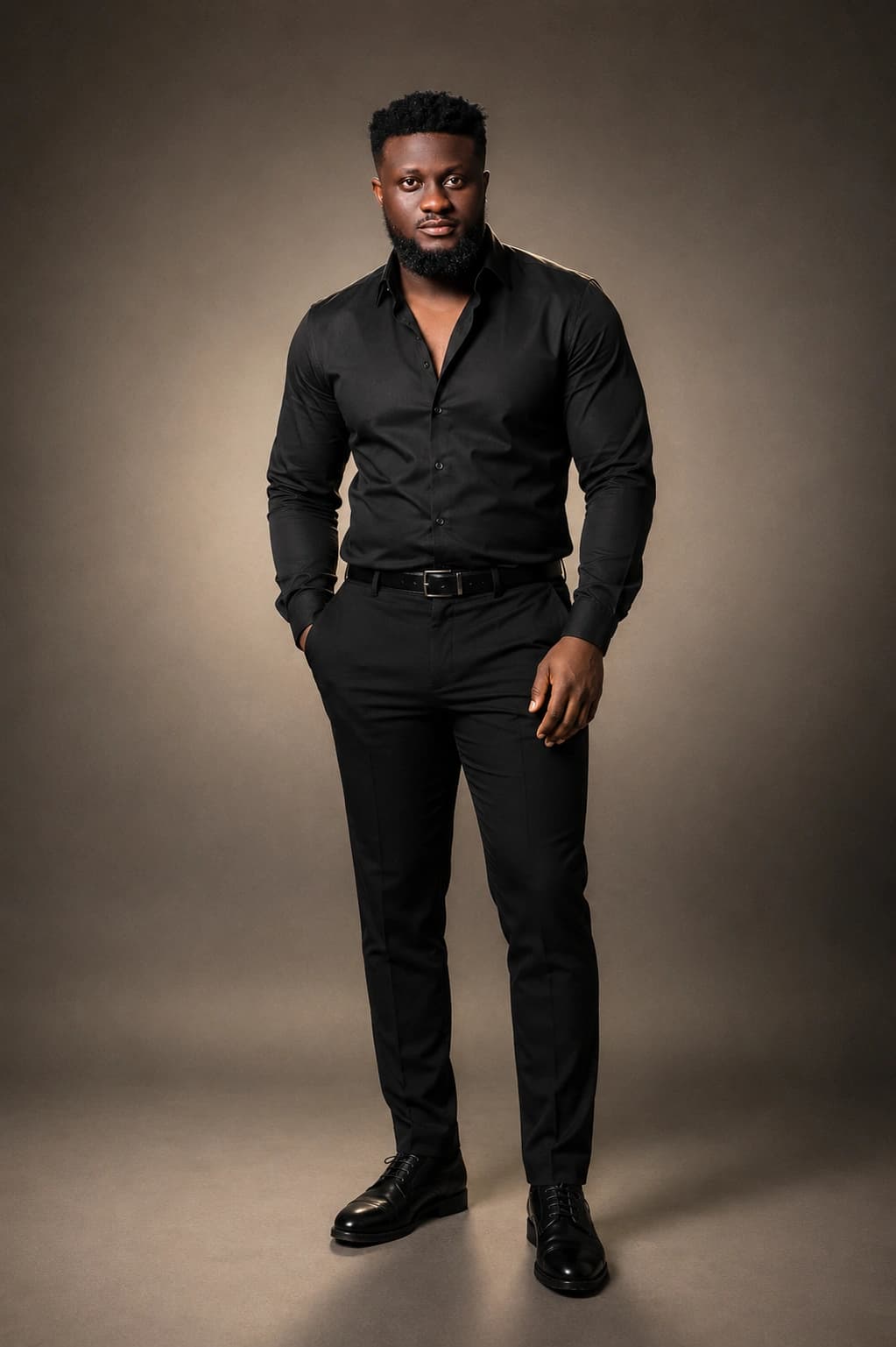 Ahn-TiYe in a black formal look